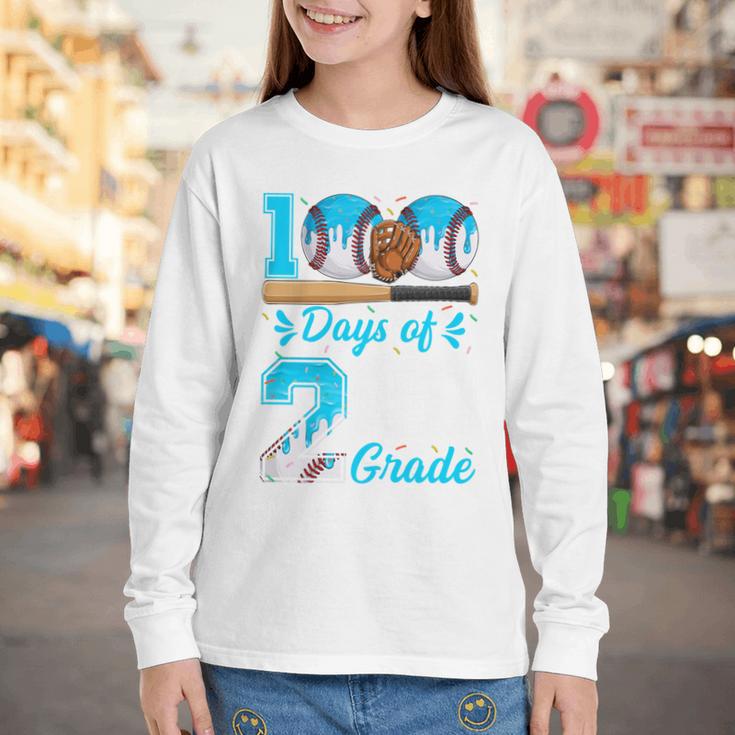 100 Days Of 2nd Grade Baseball 100th Day Of School Boys Kids Youth Long Sleeve Tee 100 Days Of 2nd Grade Baseball 100th Day Of School Boys Kids Youth Long Sleeve Tee