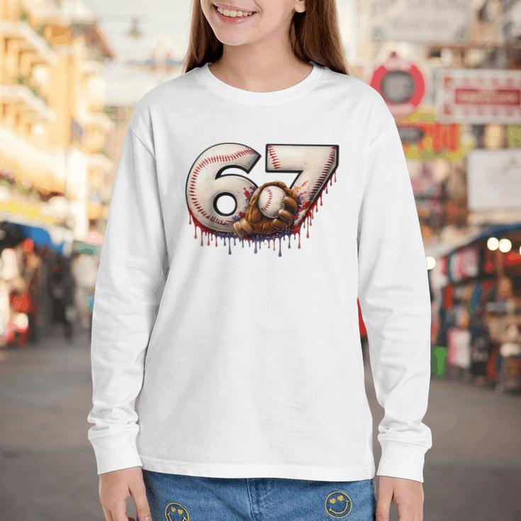6 7 Six Seven American Baseball Graphic Youth Long Sleeve Tee 6 7 Six Seven American Baseball Graphic Youth Long Sleeve Tee