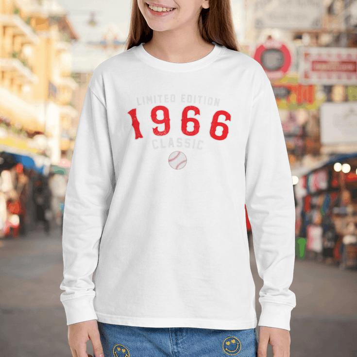 60 Year Old 1966 Classic Baseball 60th Birthday Youth Long Sleeve Tee