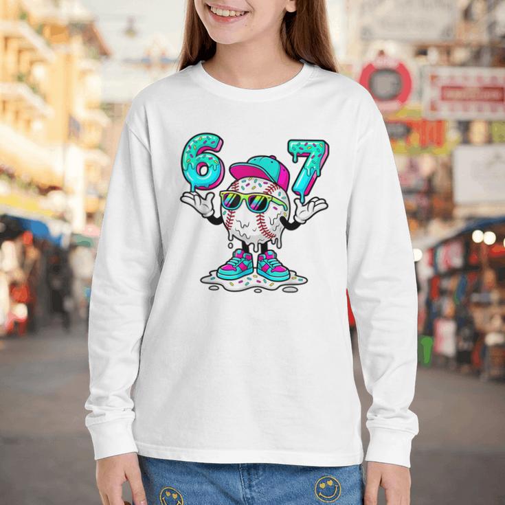 67 Baseball Drip Ice Cream 67 Baseball Men Boy Kids Youth Long Sleeve Tee 67 Baseball Drip Ice Cream 67 Baseball Men Boy Kids Youth Long Sleeve Tee