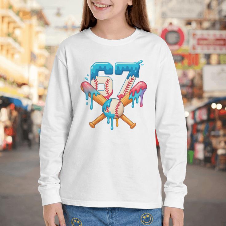 67 Baseball Life Style 101 Apparel Youth Drip Baseball Boys Youth Long Sleeve Tee