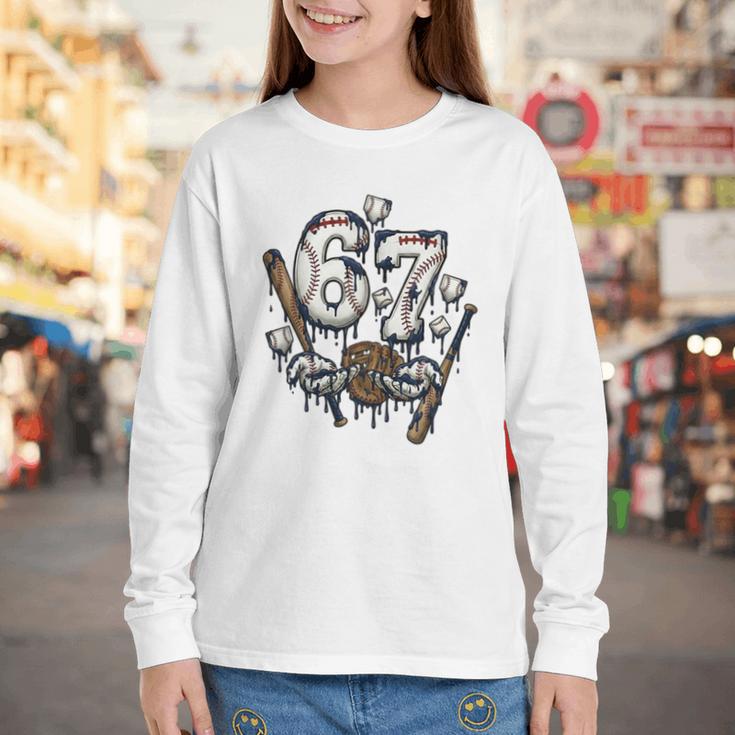 67 Baseball Six Seven Baseball 6 7 Kids Boys Girls Premium Tri-Blend Youth Long Sleeve Tee 67 Baseball Six Seven Baseball 6 7 Kids Boys Girls Premium Tri-Blend Youth Long Sleeve Tee