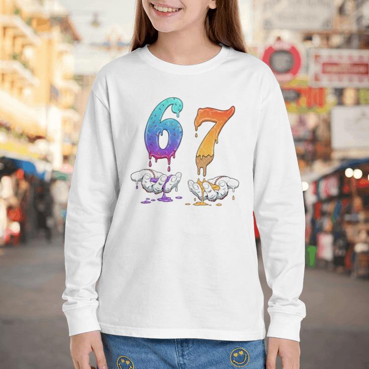 67 Meme Baseball Kids Girls Humor Number 6 7 Youth Long Sleeve Tee 67 Meme Baseball Kids Girls Humor Number 6 7 Youth Long Sleeve Tee