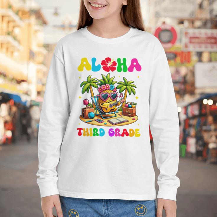 Aloha Third Grade Pineapple Hawaii Back To School Kids Girl Performance Youth Long Sleeve Tee Aloha Third Grade Pineapple Hawaii Back To School Kids Girl Performance Youth Long Sleeve Tee