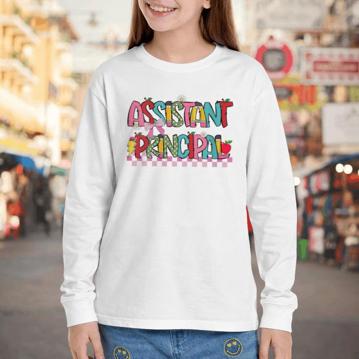 Assistant Principal Coquette Bow Pencil Cute Back To School Youth Long Sleeve Tee Assistant Principal Coquette Bow Pencil Cute Back To School Youth Long Sleeve Tee