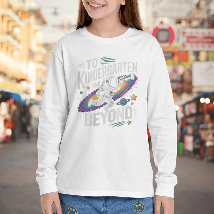 Back To School To Kindergarten And Beyond Astronaut In Space Premium Tri-Blend Youth Long Sleeve Tee