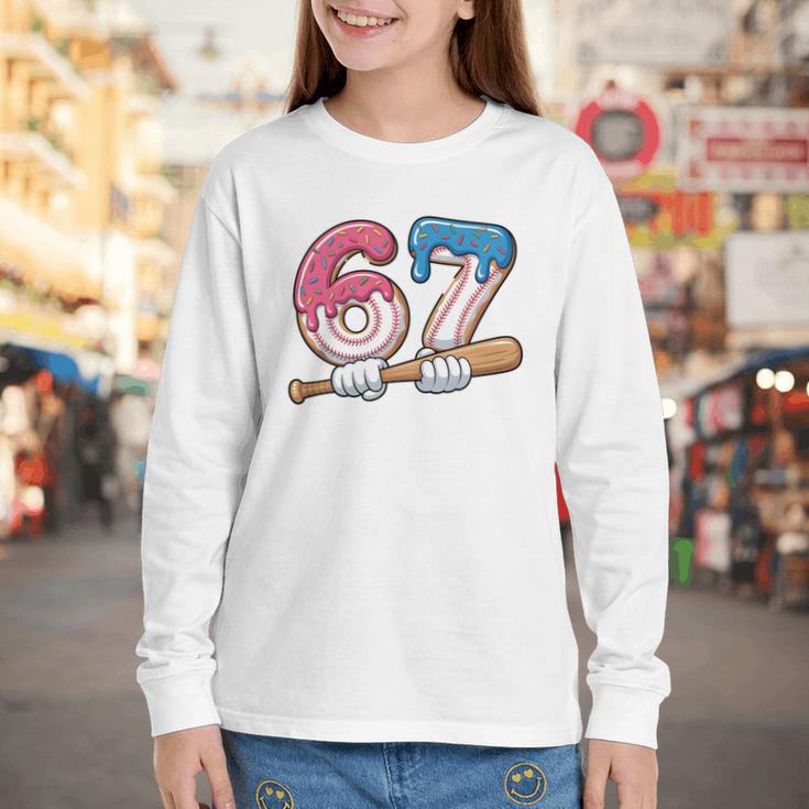 Baseball 67 Kids Ice Cream Drip Six Seven Youth Boys Youth Long Sleeve Tee Baseball 67 Kids Ice Cream Drip Six Seven Youth Boys Youth Long Sleeve Tee