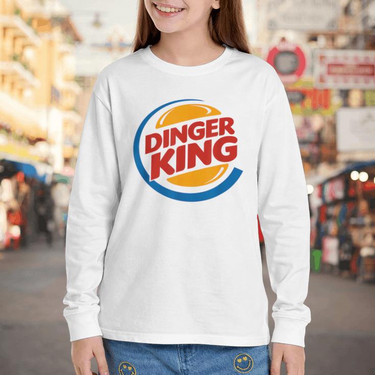 Baseball Dinger King Logo For Home Run Players And Fan Youth Long Sleeve Tee Baseball Dinger King Logo For Home Run Players And Fan Youth Long Sleeve Tee