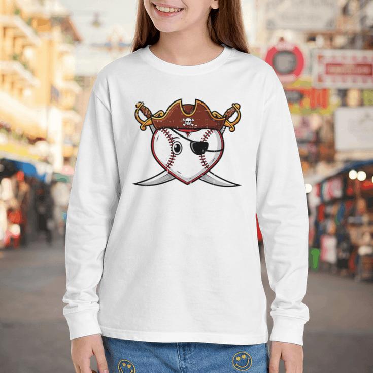 Baseball Heart Pirate Hat Crossed Swords Men Boys Kids Youth Premium Tri-Blend Youth Long Sleeve Tee Baseball Heart Pirate Hat Crossed Swords Men Boys Kids Youth Premium Tri-Blend Youth Long Sleeve Tee