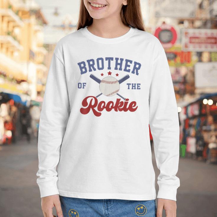 Brother Of Rookie 1st Birthday Baseball Boy Family Matching Youth Long Sleeve Tee Brother Of Rookie 1st Birthday Baseball Boy Family Matching Youth Long Sleeve Tee