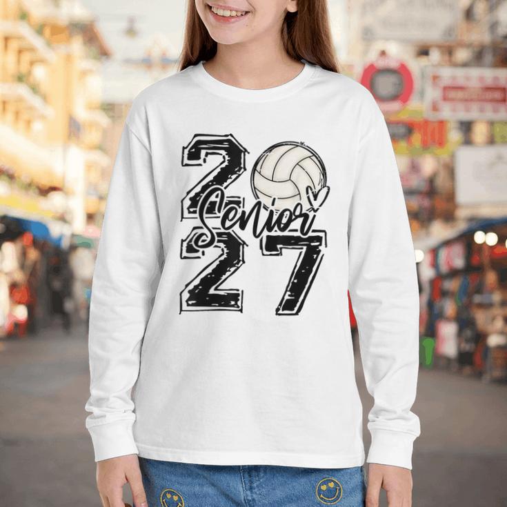 Class Of 2027 Volleyball Senior 2027 Back To School Youth Long Sleeve Tee Class Of 2027 Volleyball Senior 2027 Back To School Youth Long Sleeve Tee