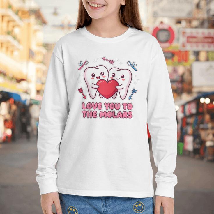 Cute Dentist Valentine Love You To The Molars Teeth Pun Raglan Baseball Tee Youth Long Sleeve Tee Cute Dentist Valentine Love You To The Molars Teeth Pun Raglan Baseball Tee Youth Long Sleeve Tee