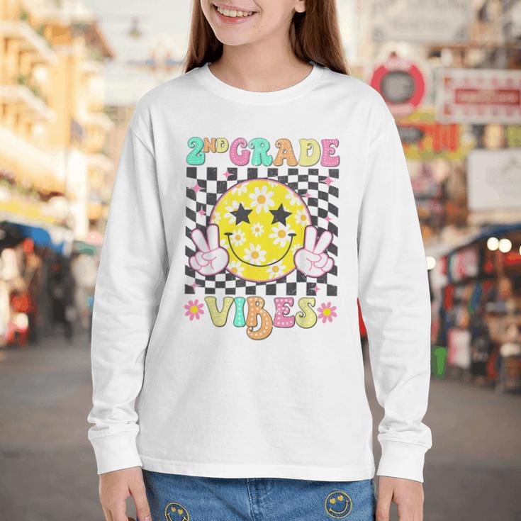 Girls 2nd Grade Vibes Smile Face Back To School Second Grade Youth Long Sleeve Tee Girls 2nd Grade Vibes Smile Face Back To School Second Grade Youth Long Sleeve Tee