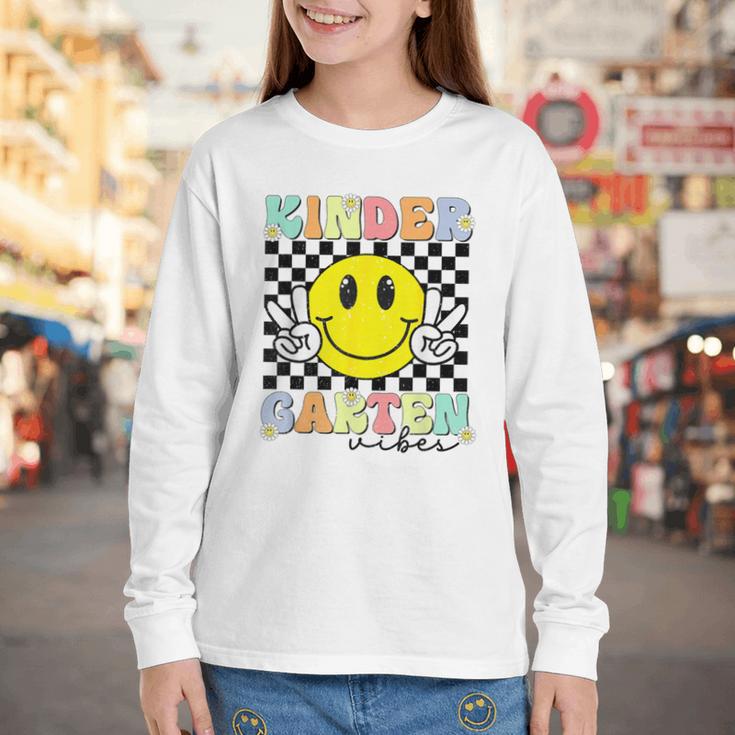 Girls Kindergarten Vibes Smile Face Back To School Kinder Youth Long Sleeve Tee Girls Kindergarten Vibes Smile Face Back To School Kinder Youth Long Sleeve Tee