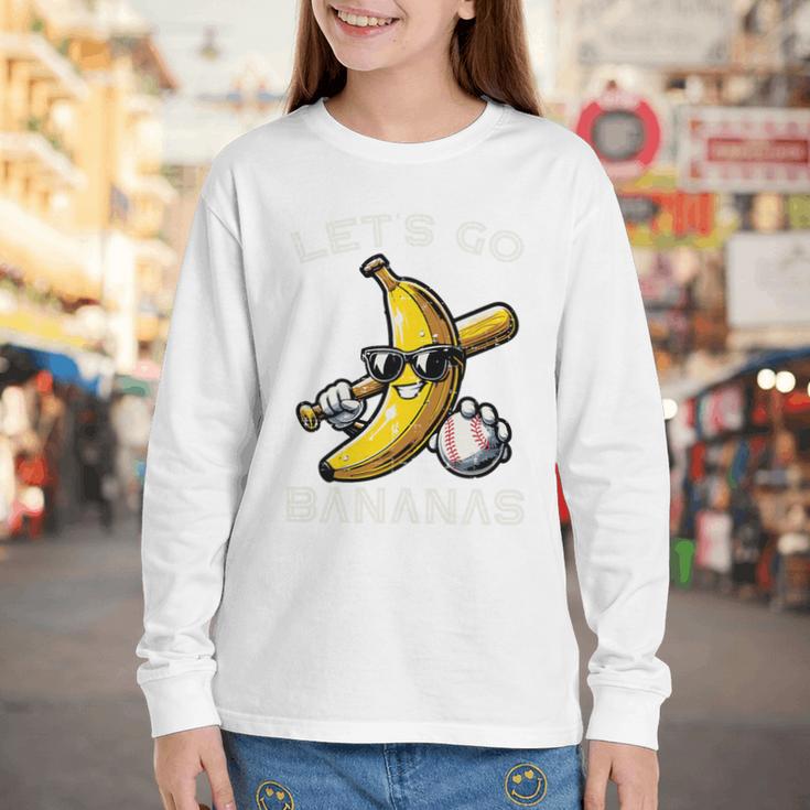 Lets Go Bananas Baseball Retro Sports Boys Kids Men Youth Premium Tri-Blend Youth Long Sleeve Tee Lets Go Bananas Baseball Retro Sports Boys Kids Men Youth Premium Tri-Blend Youth Long Sleeve Tee