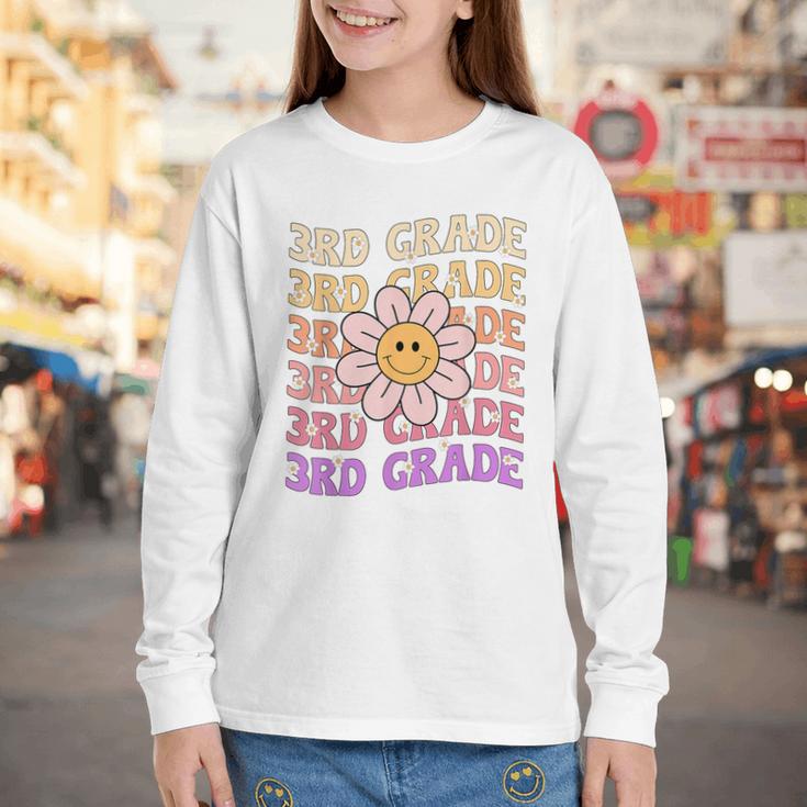 Groovy 3rd Grade Back To School Retro Groovy Third Grade Youth Long Sleeve Tee