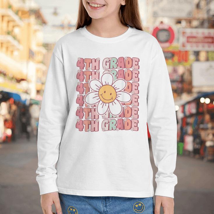 Groovy 4th Grade Back To School First Day Of Fourth Grade Youth Long Sleeve Tee Groovy 4th Grade Back To School First Day Of Fourth Grade Youth Long Sleeve Tee