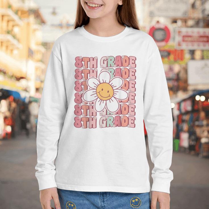 Groovy 8th Grade Back To School First Day Of Eighth Grade Youth Long Sleeve Tee Groovy 8th Grade Back To School First Day Of Eighth Grade Youth Long Sleeve Tee