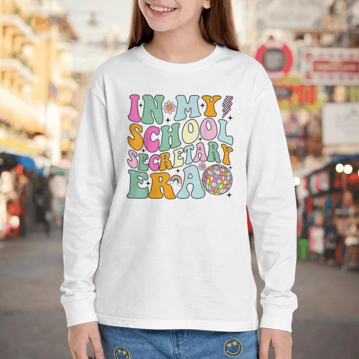 Groovy In My School Secretary Era Back To School Youth Long Sleeve Tee Groovy In My School Secretary Era Back To School Youth Long Sleeve Tee