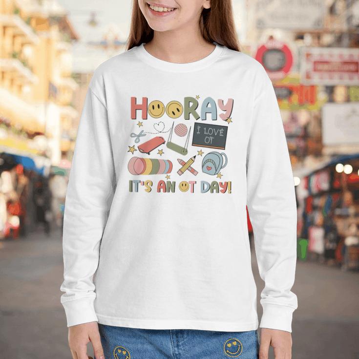 Hooray It’s An OT Day Occupational Therapy Back To School Premium Tri-Blend Youth Long Sleeve Tee