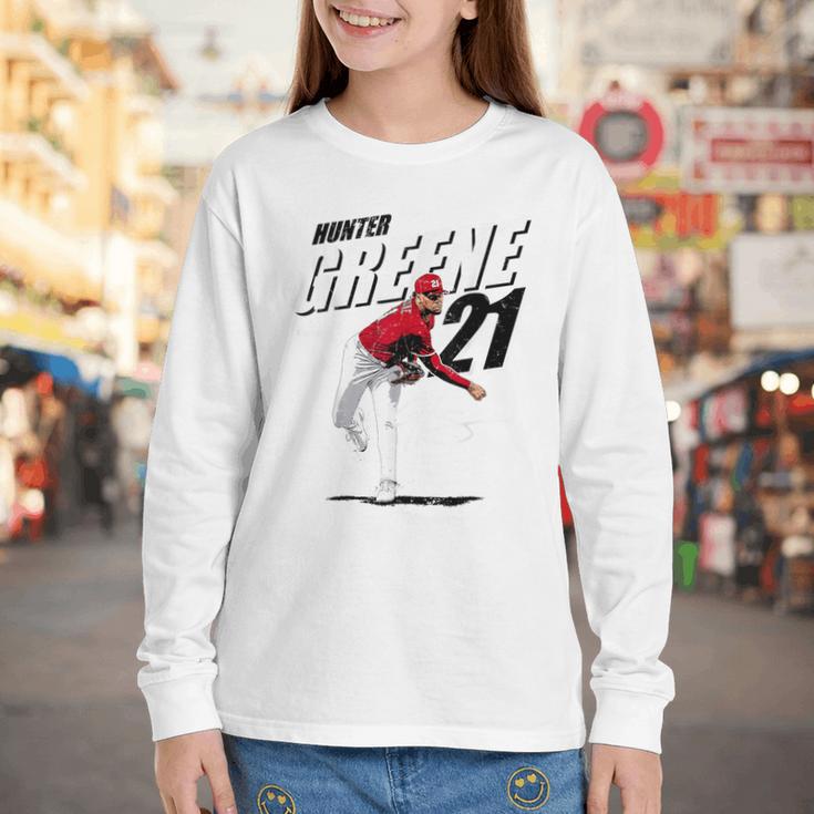 Hunter Greene Cincinnati MLB Baseball Players MLBHGR204M Youth Long Sleeve Tee Hunter Greene Cincinnati MLB Baseball Players MLBHGR204M Youth Long Sleeve Tee