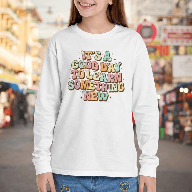 It's A Good Day To Learn Something New Retro Back To School Premium Tri-Blend Youth Long Sleeve Tee