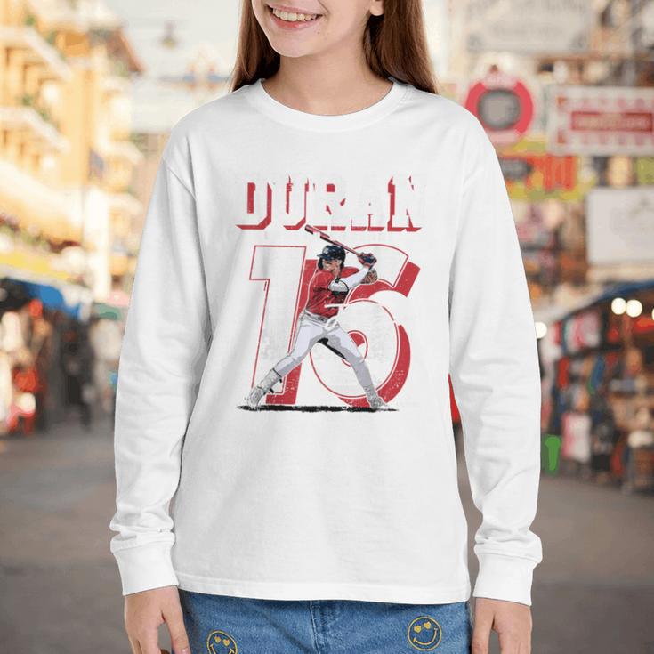 Jarren Duran Boston MLB Baseball Players MLBJDU201M Youth Long Sleeve Tee
