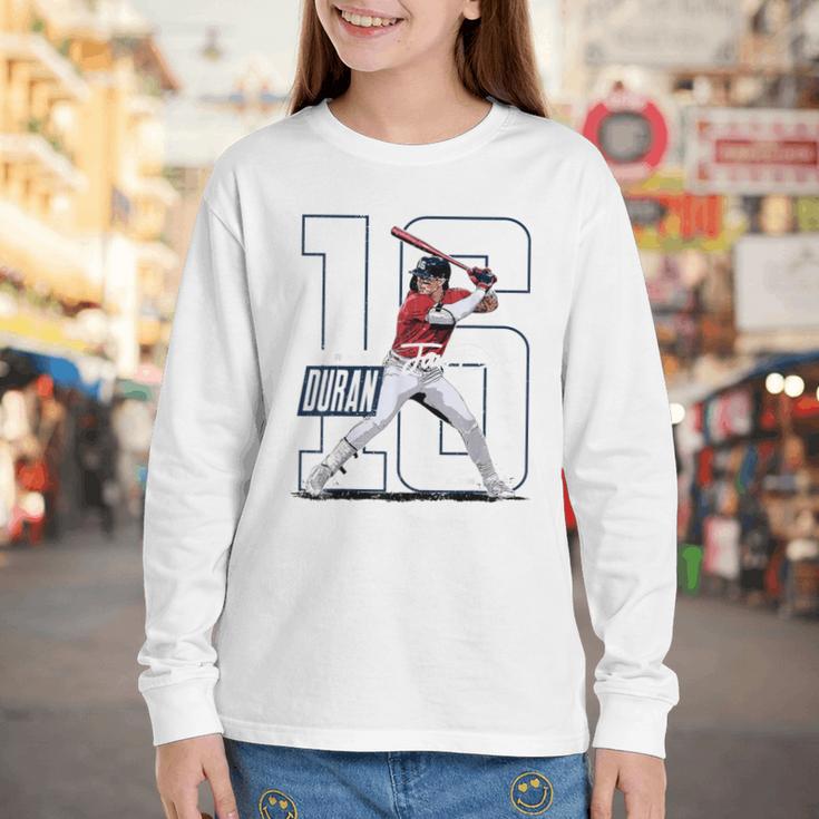 Jarren Duran Boston MLB Baseball Players MLBJDU202M Youth Long Sleeve Tee Jarren Duran Boston MLB Baseball Players MLBJDU202M Youth Long Sleeve Tee