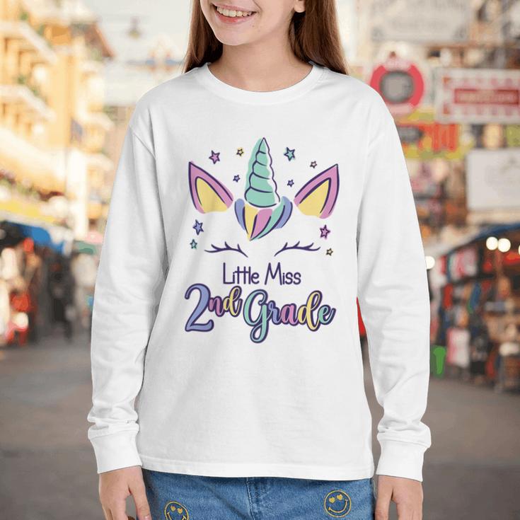 Little Miss Second Grade 2025 2nd Grade Back To School Youth Long Sleeve Tee