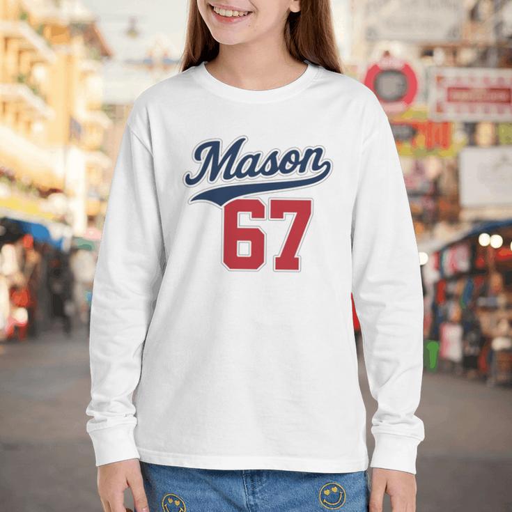 Mason 67 Jersey Baseball Men Women Boys Girls Number 6 7 Youth Long Sleeve Tee Mason 67 Jersey Baseball Men Women Boys Girls Number 6 7 Youth Long Sleeve Tee