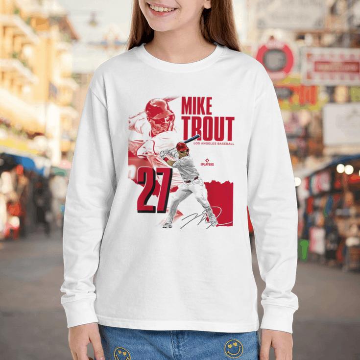 Mike Trout Los Angeles A MLB Baseball Players MLBMTR304N Youth Long Sleeve Tee Mike Trout Los Angeles A MLB Baseball Players MLBMTR304N Youth Long Sleeve Tee