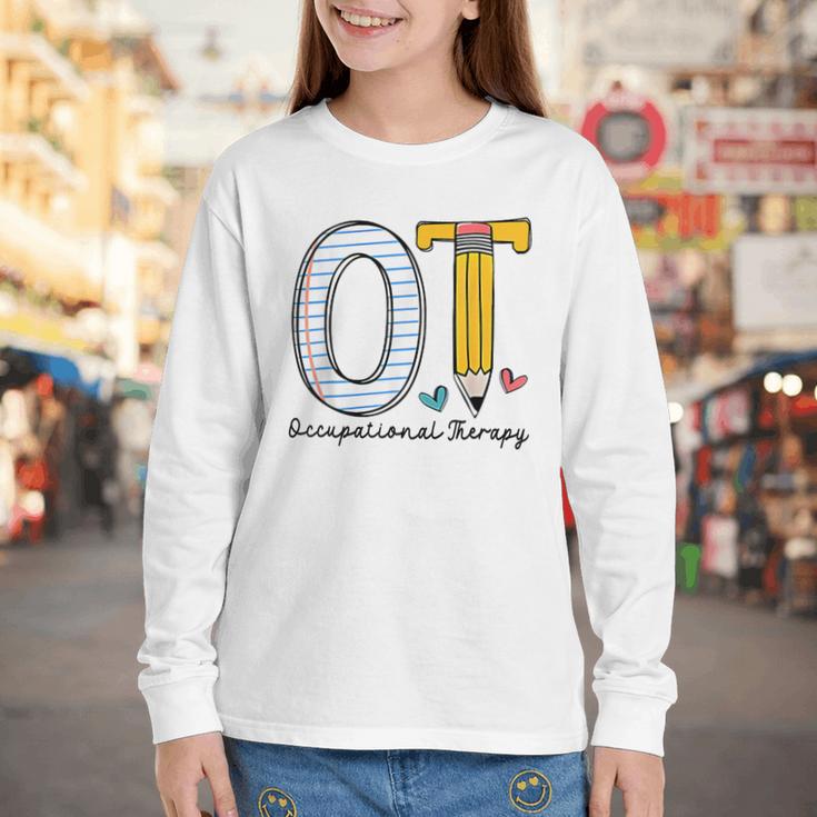 Pediatric Occupational Therapy Paper Pencil Back To School Youth Long Sleeve Tee