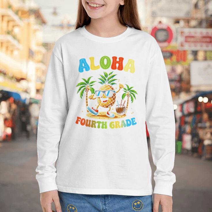 Pinapple Beach Back To School Day Aloha Fourth Grade Performance Youth Long Sleeve Tee Pinapple Beach Back To School Day Aloha Fourth Grade Performance Youth Long Sleeve Tee