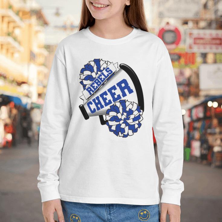Rebels Cheer Back To School Cheerleading Spirit B Premium Tri-Blend Youth Long Sleeve Tee