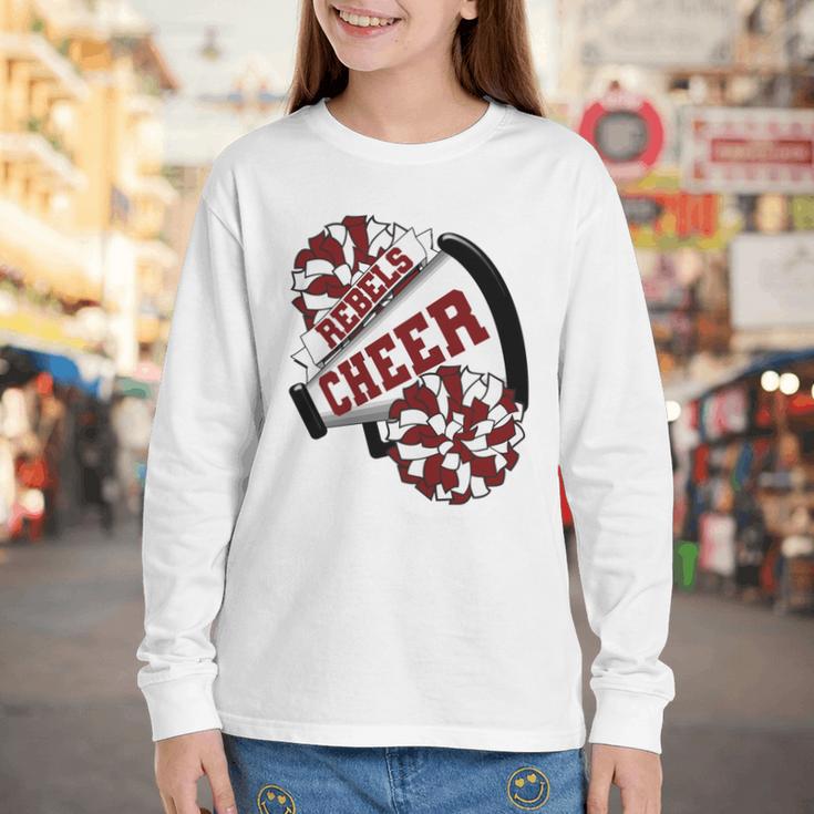 Rebels Cheer Back To School Cheerleading Spirit M Performance Youth Long Sleeve Tee Rebels Cheer Back To School Cheerleading Spirit M Performance Youth Long Sleeve Tee