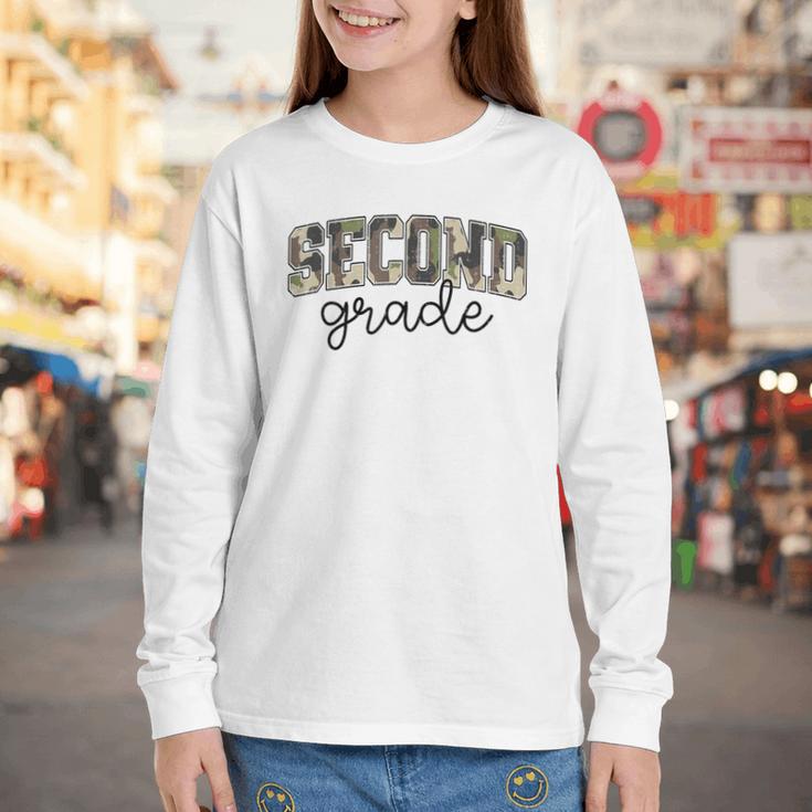 Retro Second Grade Camo Back To School Girls Boys 2nd Grade Youth Long Sleeve Tee Retro Second Grade Camo Back To School Girls Boys 2nd Grade Youth Long Sleeve Tee