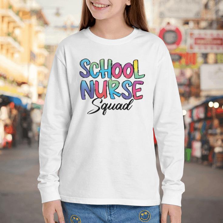 School Nurse Squad Tie Dye Back To School Appreciation Youth Long Sleeve Tee School Nurse Squad Tie Dye Back To School Appreciation Youth Long Sleeve Tee
