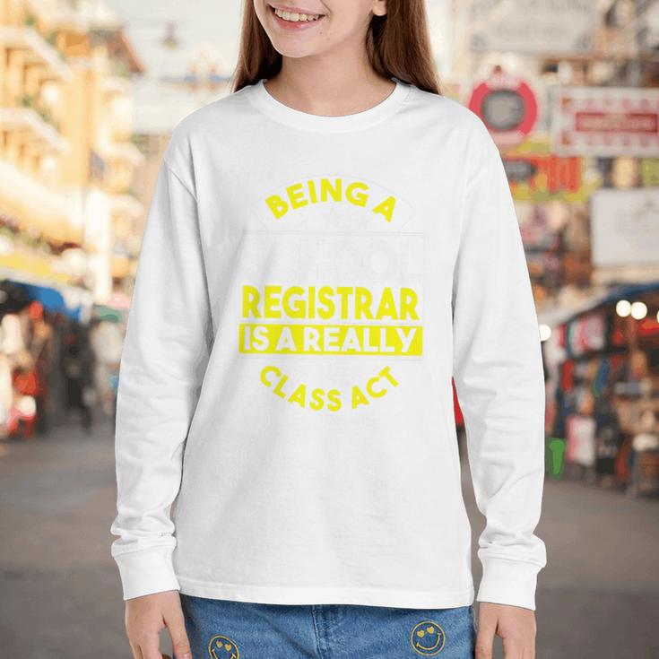 School Registry Student Enrollment Back To School Registrar Premium Youth Long Sleeve Tee