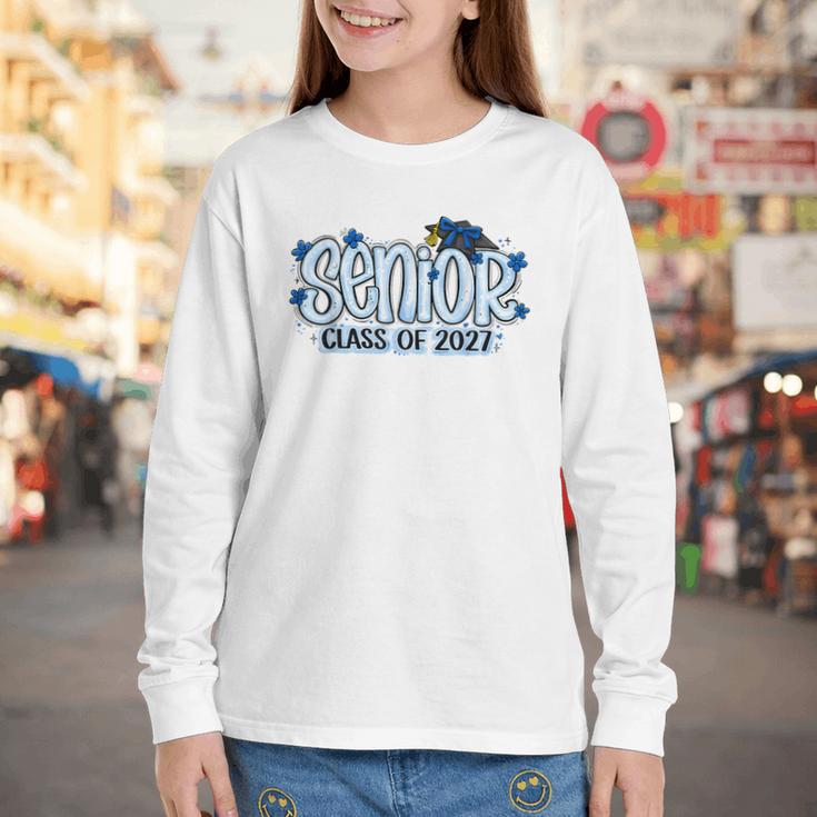 Senior 2027 Blue Girls Class Of 27 Back To School Youth Long Sleeve Tee Senior 2027 Blue Girls Class Of 27 Back To School Youth Long Sleeve Tee