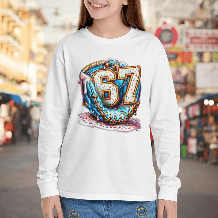 Six Seven Baseball Lifestyle 67 Meme Gen Alpha Slang Premium Tri-Blend Youth Long Sleeve Tee Six Seven Baseball Lifestyle 67 Meme Gen Alpha Slang Premium Tri-Blend Youth Long Sleeve Tee
