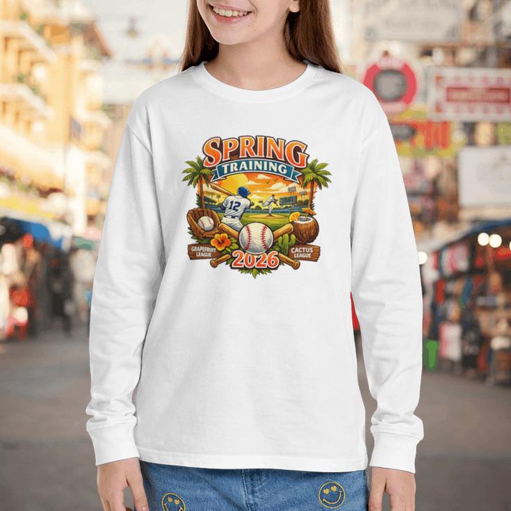 Spring Training 2026 Baseball Vintage Sunset Premium Tri-Blend Youth Long Sleeve Tee Spring Training 2026 Baseball Vintage Sunset Premium Tri-Blend Youth Long Sleeve Tee