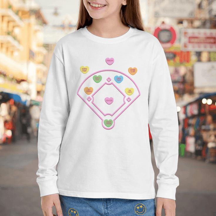 Valentine Heart Love Cute Baseball Softball Lover Sayings Youth Long Sleeve Tee Valentine Heart Love Cute Baseball Softball Lover Sayings Youth Long Sleeve Tee