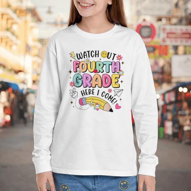 Watch Out Fourth Grade Here I Come Shirt Kids Back To School Youth Long Sleeve Tee Watch Out Fourth Grade Here I Come Shirt Kids Back To School Youth Long Sleeve Tee