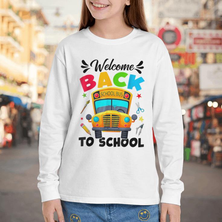 Welcome Back To School Outfit School Bus Driver Youth Long Sleeve Tee