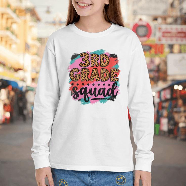 Women's Third 3rd Grade Squad Back To School Animal Print Girl Tee Youth Long Sleeve Tee