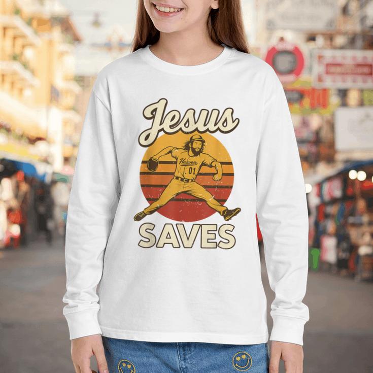 Youth Boy Baseball Jesus Saves Christian Baseball Religious Youth Long Sleeve Tee Youth Boy Baseball Jesus Saves Christian Baseball Religious Youth Long Sleeve Tee