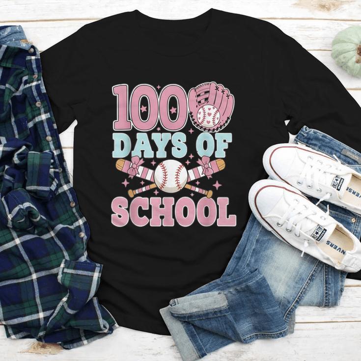 100 Days Of School Baseball 100th Day Of School Girls Youth Long Sleeve Tee