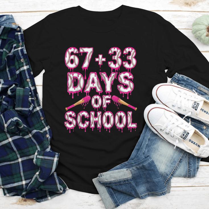 100 Days Of School Baseball Boys Six Seven Drip 100th Day Youth Long Sleeve Tee