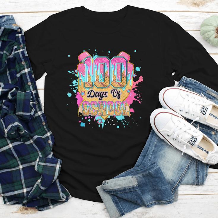 100 Days Of School Baseball Drip Boys Kids 100th Day Youth Long Sleeve Tee