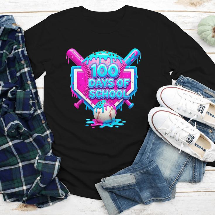 100 Days Of School Baseball Drip 100 Days For Boys And Kids Youth Long Sleeve Tee